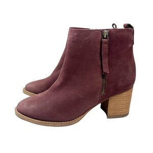 Blondo Nova Waterproof Bootie Maroon Nubuck Leather B6207 Womens Size 7.5